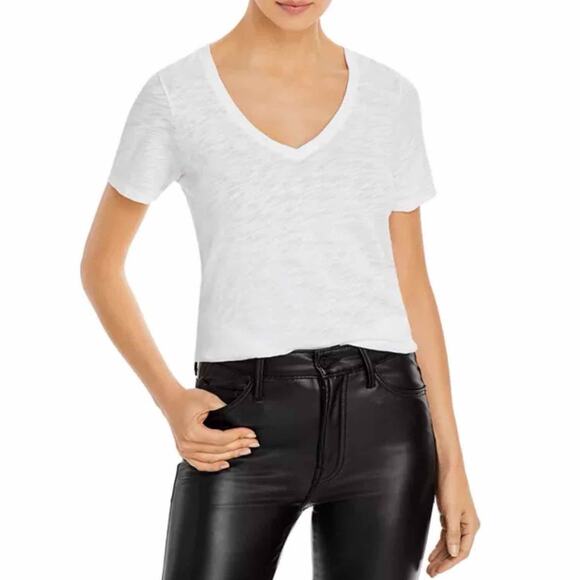 ATM Short Sleeve Slub Knit V-Neck Tee Shirt Size Medium White - Picture 5 of 10